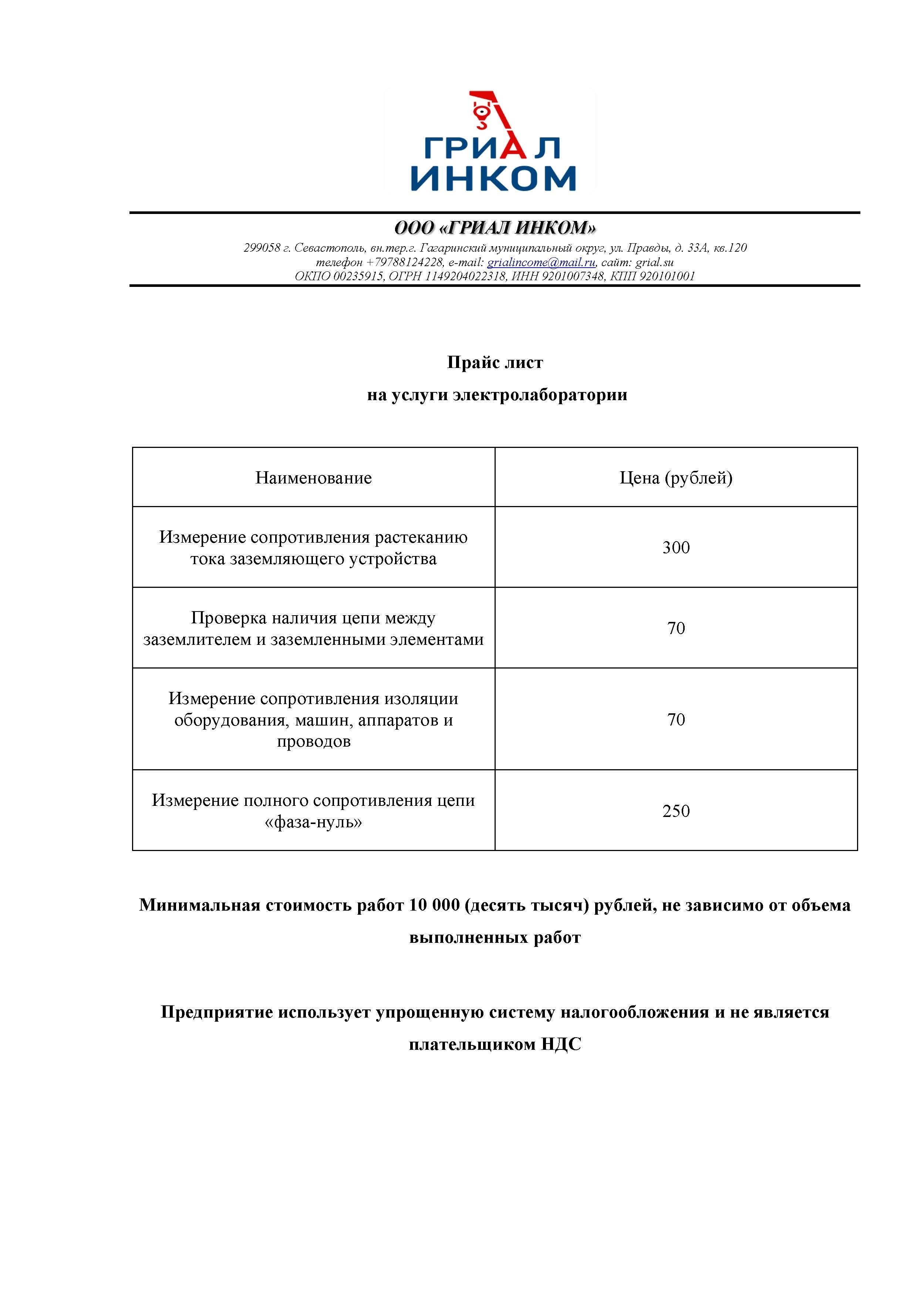 Электроизмерительная лаборатория — ООО «Гриал Инком»